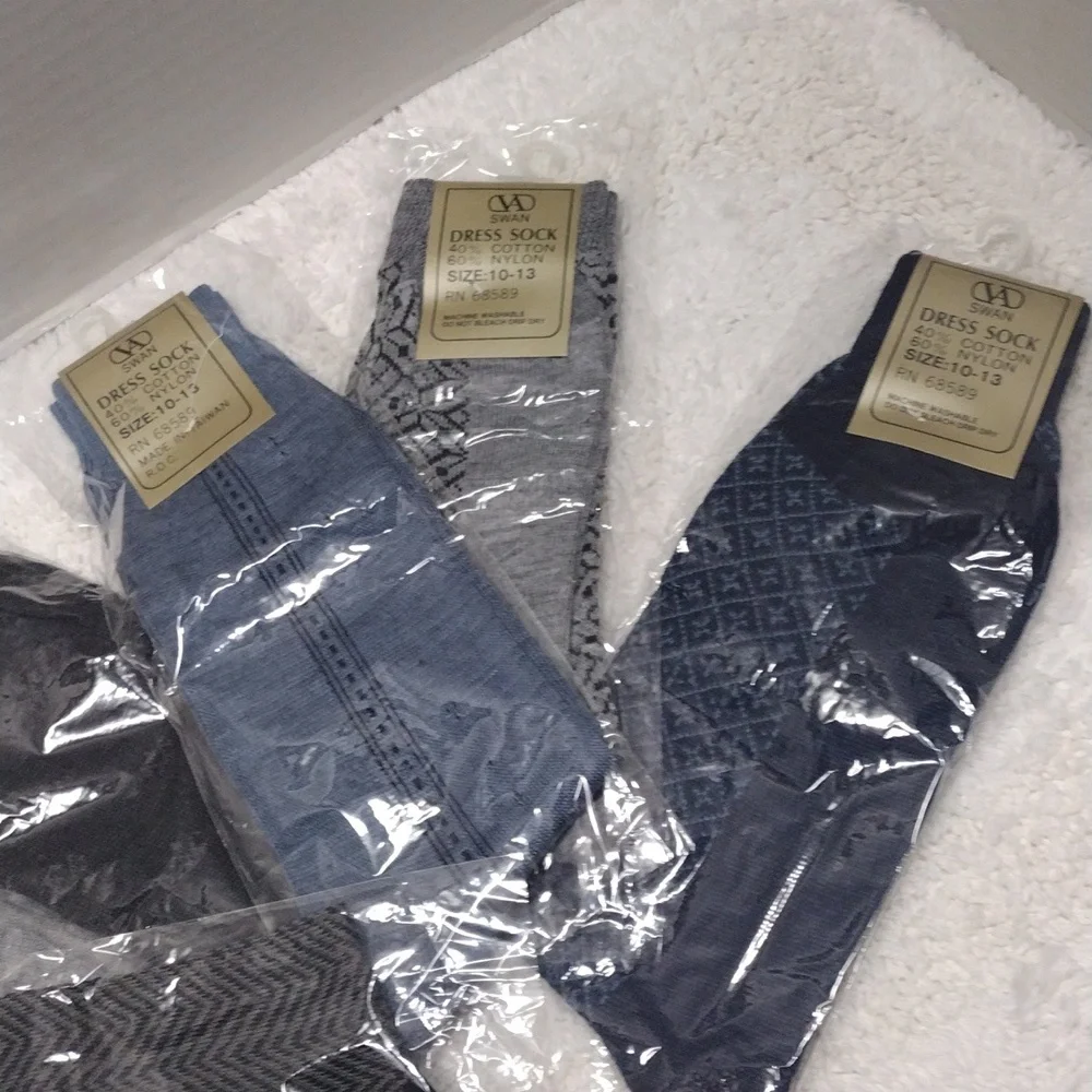VA Swan Dress Socks Multiple Colors and Patterns 6 Pairs SD#6-6 - Picture 3 of 9